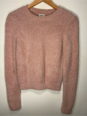 Sunday Best Blush Pink Fuzzy Crewneck Sweater